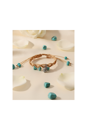 Pulsera Turquesa reconstituida con dije buda.