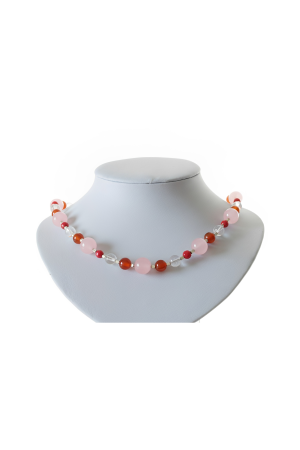 Collar con Piedra Rosa cristal png