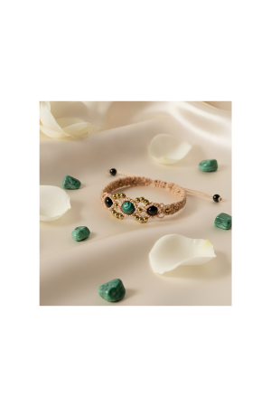 Pulsera Brazalete Malaquita Onix.